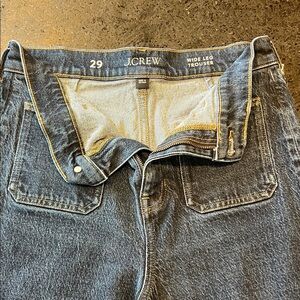 J.Crew Dark Blue Wide-Leg Trousers